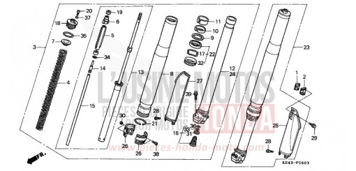GABEL, VORNE (CR125RR) CR125RR de 1994